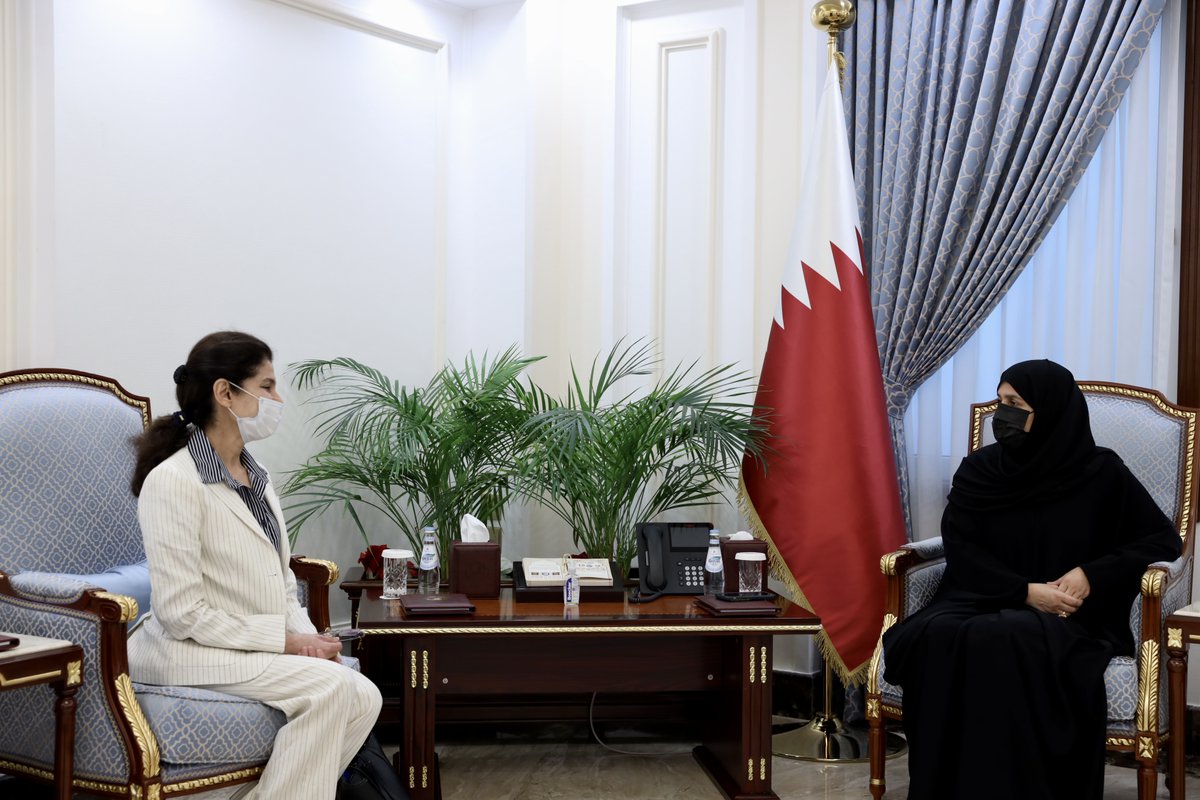 Deputy Speaker of Shura Council H E Dr. Hamda bint Hassan Al Sulaiti meeting yesterday with OHCHR Head of the National Institutions, Regional Mechanisms and Civil Society Section, Afarin Shahidzadeh, who is currently visiting the country. 
