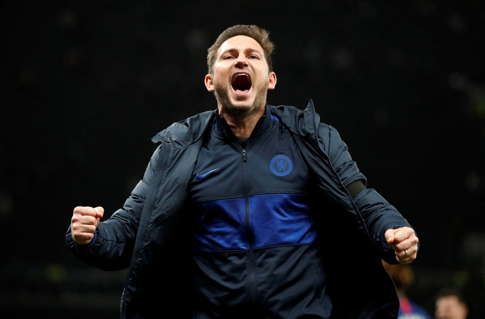 :FILE PHOTO: Chelsea manager Frank Lampard celebrates after the match Action Images via Reuters/John Sibley