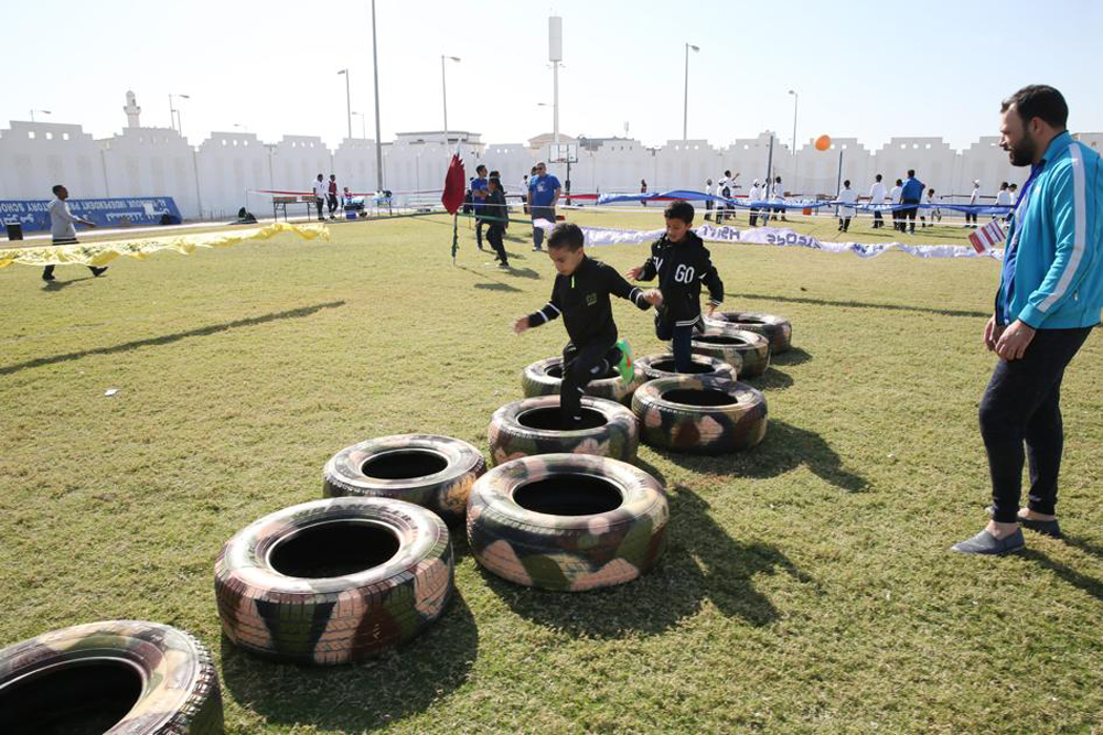 Children playing during a physical education session.