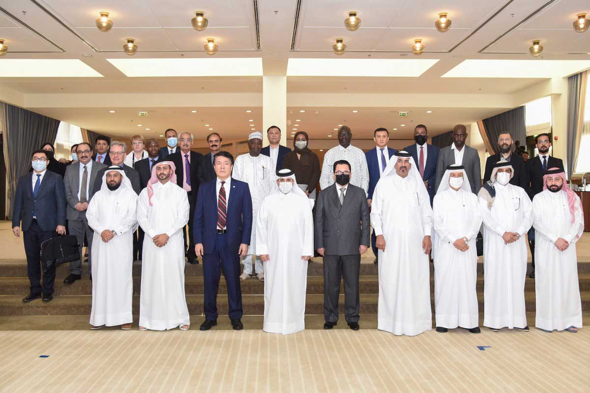 Minister of Municipality H E Dr Abdulla bin Abdulaziz bin Turki Al Subaie along with other participants during Islamic Organisation for Food Security Strategic Commodities and Food Safety Forum.