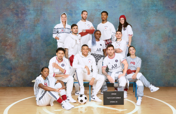 Paris Saint-Germain players sporting the new Jordan kits.