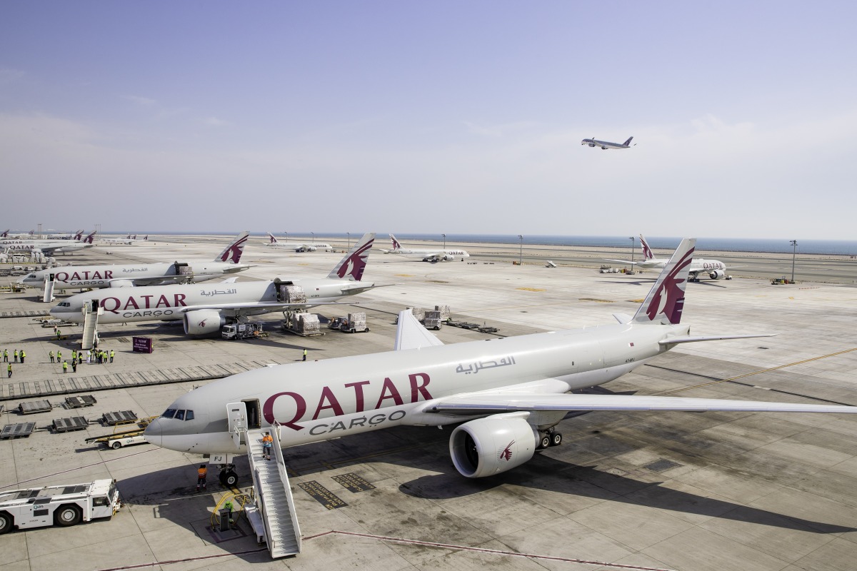 A view of Qatar Airways Cargo fleet.