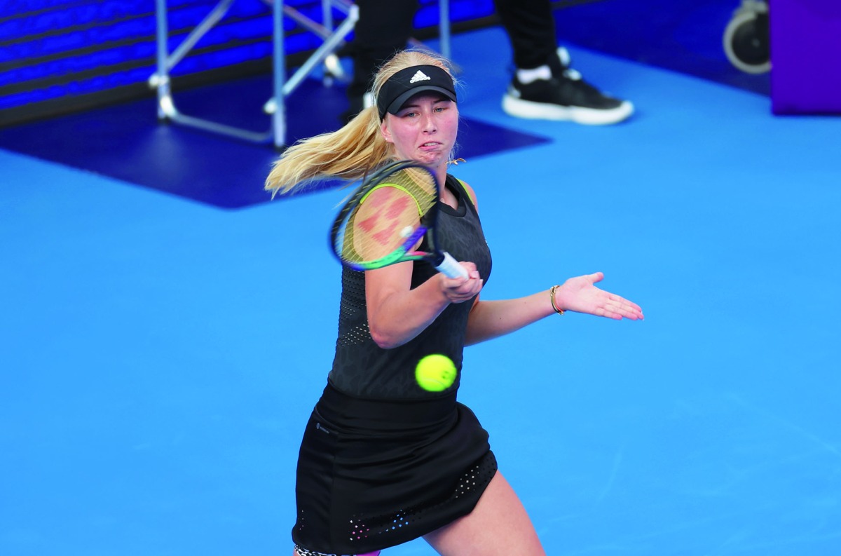 Denmark's Clara Tauson in action against Belinda Bencic of Switzerland, yesterday.