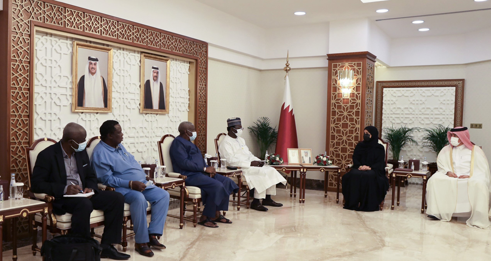 Deputy Speaker of Shura Council H E Dr. Hamda bint Hassan Al Sulaiti meeting a delegation from the International Trade Union Confederation (ITUC-Africa) yesterday. 