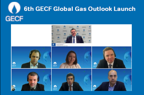 Secretary General of the GECF Eng. Mohamed Hamel with other participants during the virtual event.