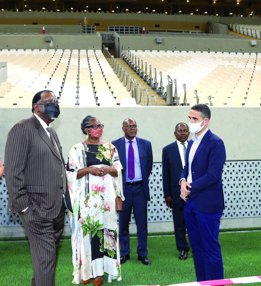 Namibia President H E Hage Geingob, and his consort H E Monica Geingop visiting Lusail Stadium.
