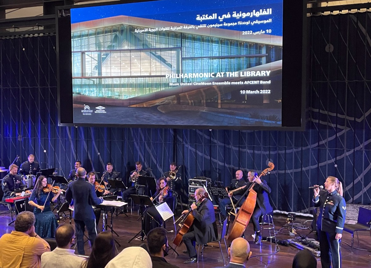 'Music Unites' concert performed by CineMoon Ensemble and United States Air Forces Central Band at Qatar National Library on Thursday.