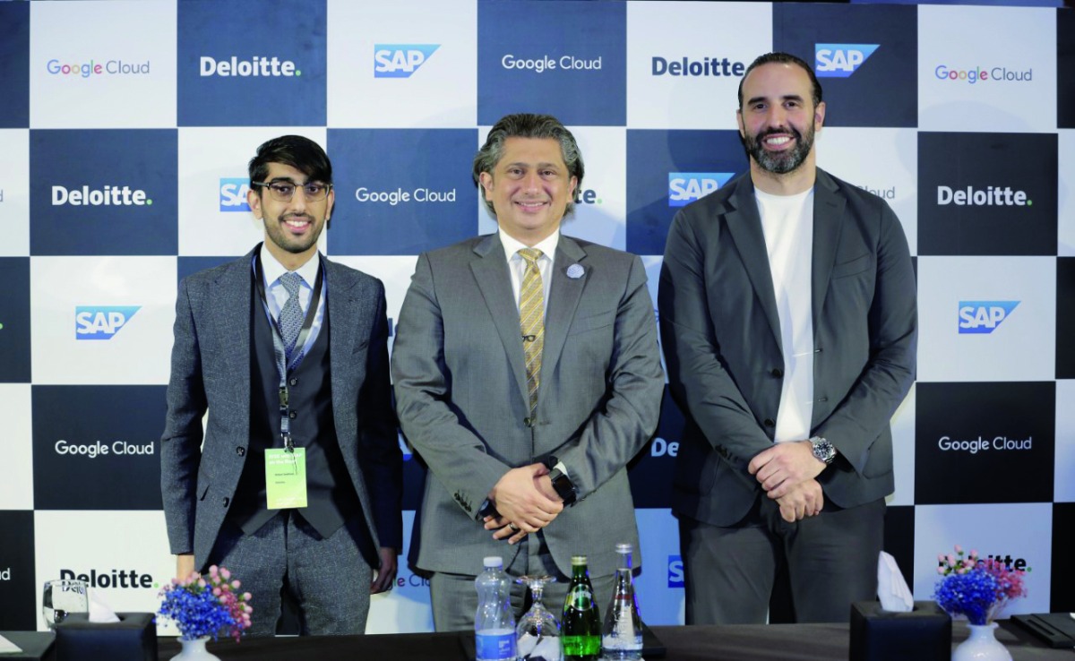 From left: Rohan Sawhney, Partner, Consulting, Deloitte Middle East; Alaa Jaber, MD, SAP, Qatar and Ghassan Kosta, Qatar Country Manager, Google Cloud during the event.