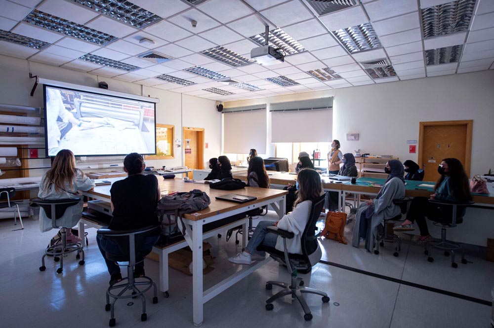 Participants during one of the workshops at Tasmeem Doha 2022.  