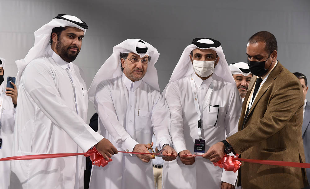 Officials at the launch of Artificial Intelligence Week 2022 at Qatar University. 