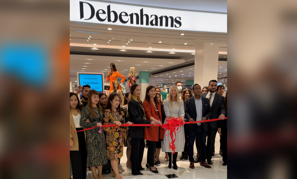 City Center and Debenhams representatives at the opening ceremony of Debenhams store at City Center Doha, on March 11, 2022. 