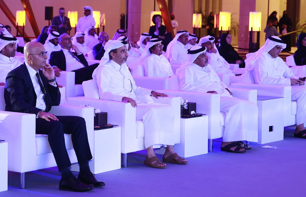 From SECOND LEFT: Minister of Sports and Youth H E Salah bin Ghanem Al Ali, Minister of Transport H E Jassim Saif Ahmed Al Sulaiti and Minister of Communications and Information Technology H E Mohammed bin Ali Al Mannai, at the National Skilling Programme ceremony.  PIC: Rajan VADAKKEMURIYIL