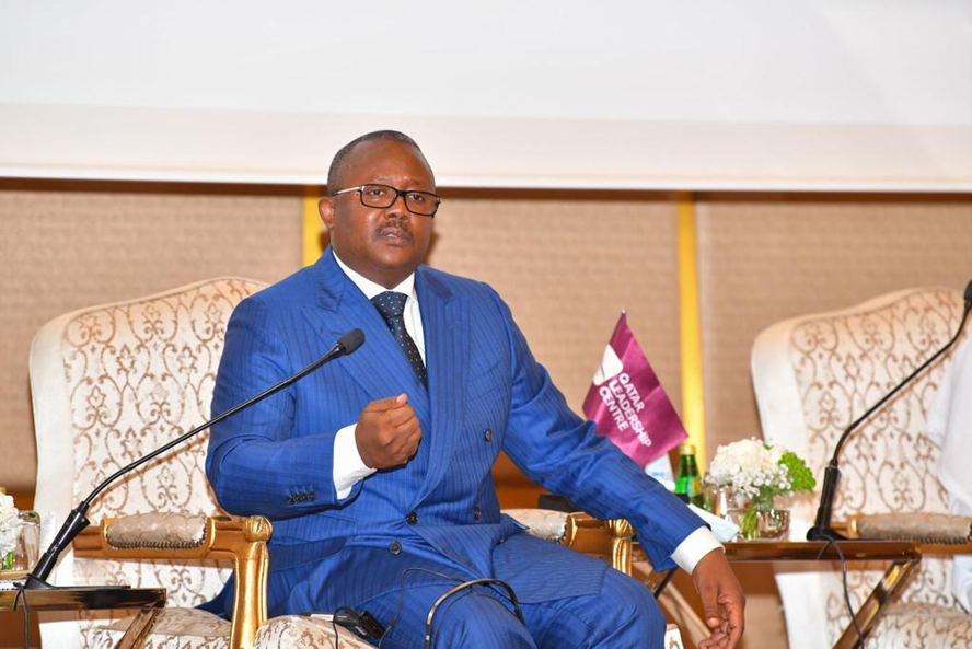 President of Guinea Bissau H E Umaro Sissoco Embalo during a session with Qatar Leadership Centre alumni. 