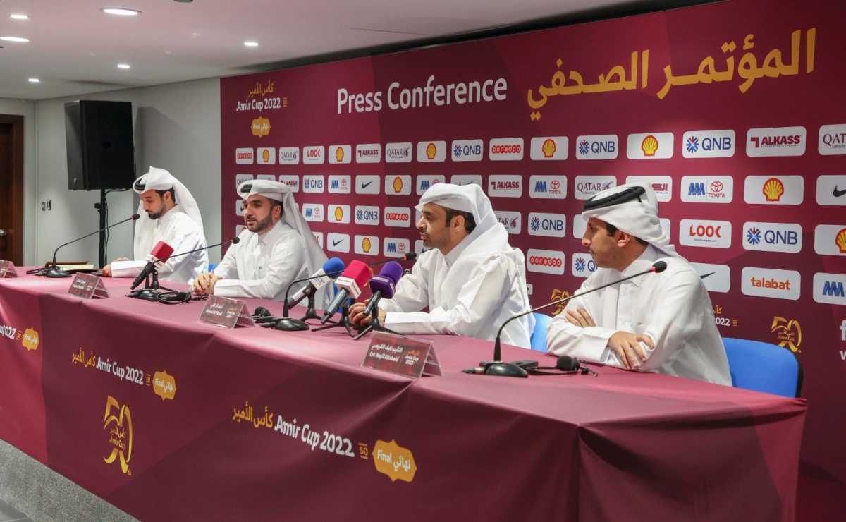 Members of Amir Cup Final Organising Committee during a press conference yesterday.