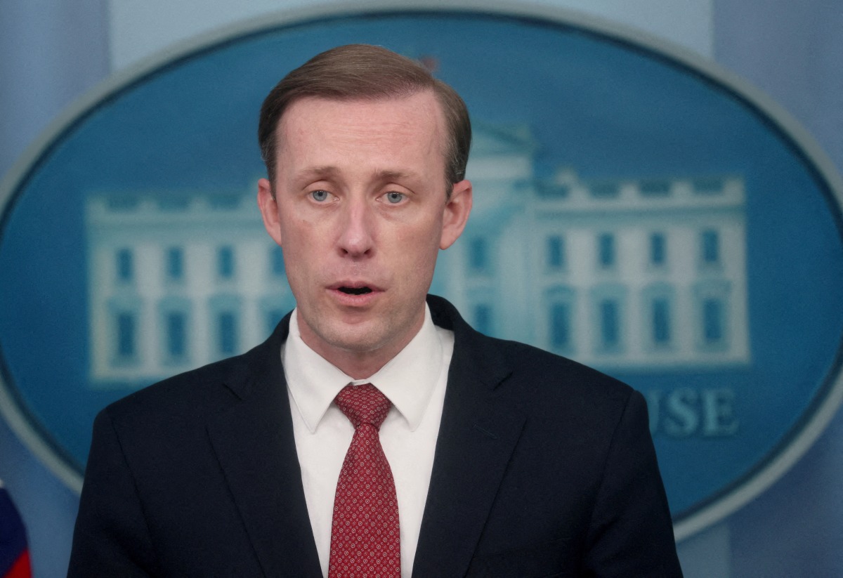 FILE PHOTO: U.S. White House National Security Advisor Jake Sullivan speaks to the news media about the situation in Ukraine during a daily press briefing at the White House in Washington, U.S., February 11, 2022. REUTERS/Leah Millis/File Photo
