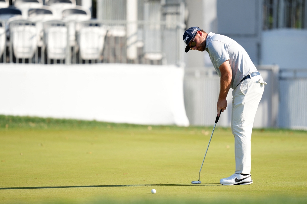 Matthew NeSmith putts on the 8th green during the second round of the Valspar Championship golf tournament. (Jasen Vinlove-USA TODAY Sports)