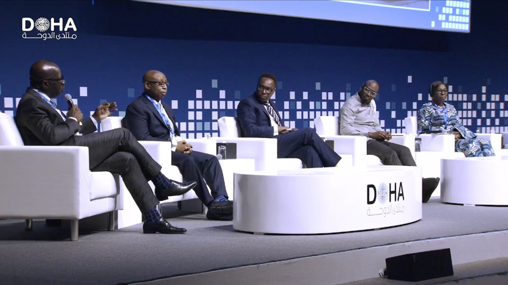 Speakers during a Doha Forum panel discussion on ‘Post-pandemic Africa’, yesterday.