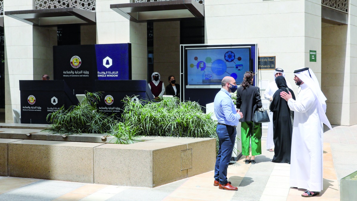 Officials and visitors at  the pavilion of ministry.