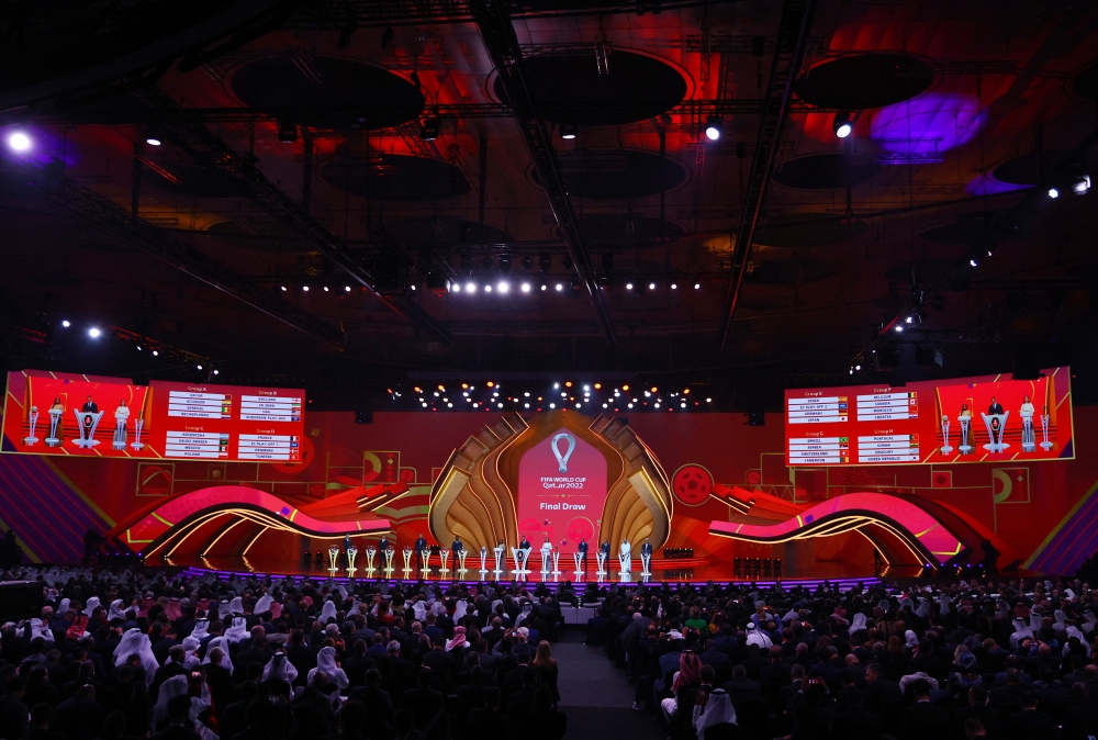 Doha Exhibition & Convention Center, Doha, Qatar - April 1, 2022 General view during the draw REUTERS/Pawel Kopczynski