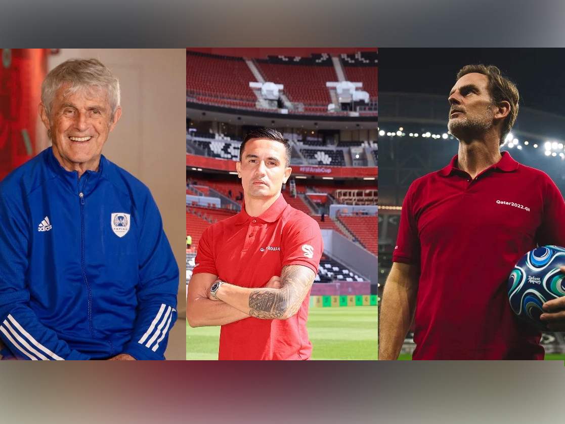 From left: Bora Milutinovic, Tim Cahill and Ronald de Boer