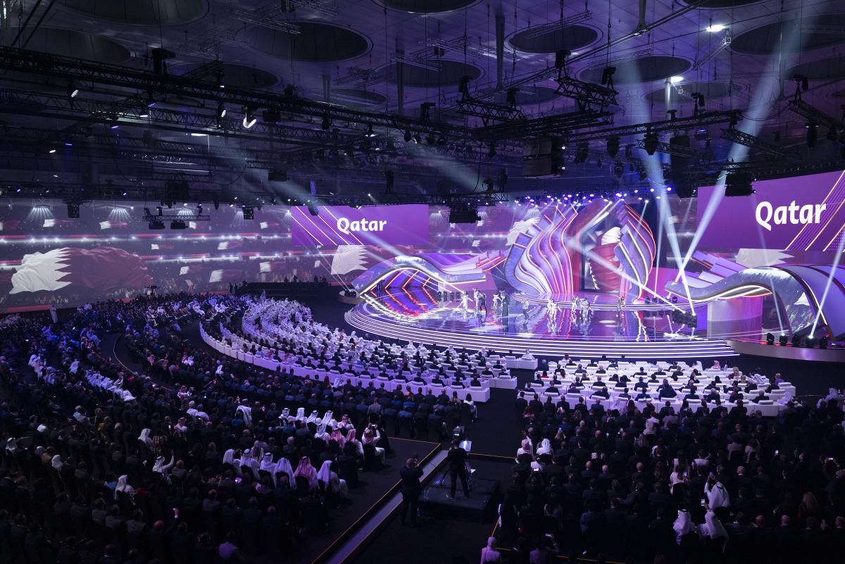 A general view during the FIFA World Cup Qatar 2022 Final Draw at the Doha Exhibition & Convention Center, yesterday.