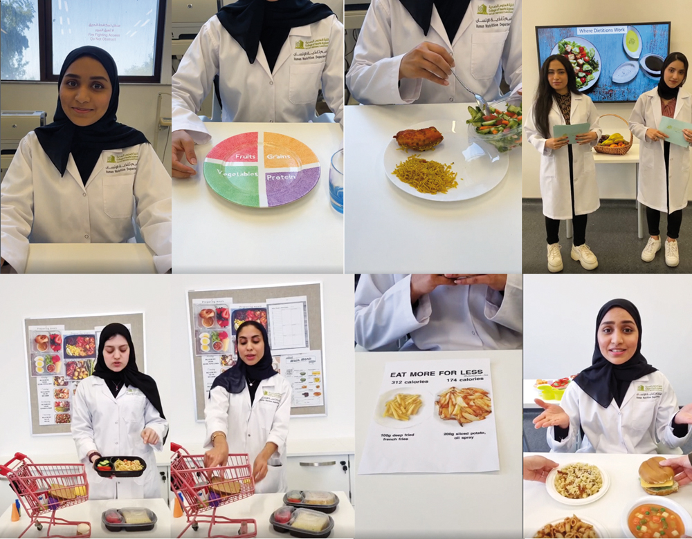 Nutrition students at Qatar University raised awareness on healthy cooking and meal preparation techniques. 