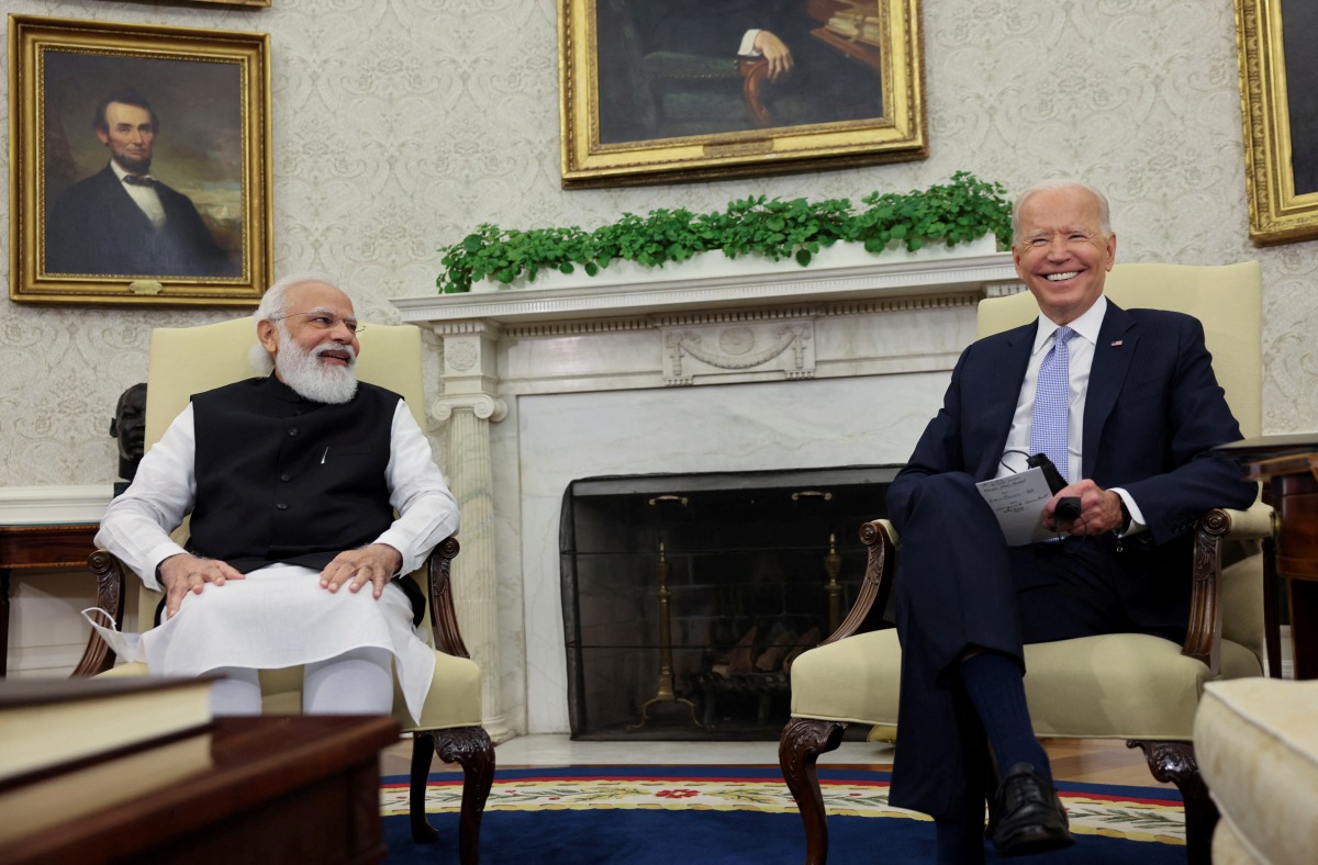 FILE PHOTO: U.S. President Joe Biden meets with India's Prime Minister Narendra Modi in the Oval Office at the White House in Washington, U.S., September 24, 2021. REUTERS/Evelyn Hockstein/File Photo
