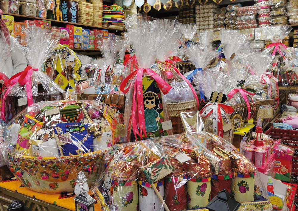 Specially-made Garangao baskets are up for sale at Souq Waqif.