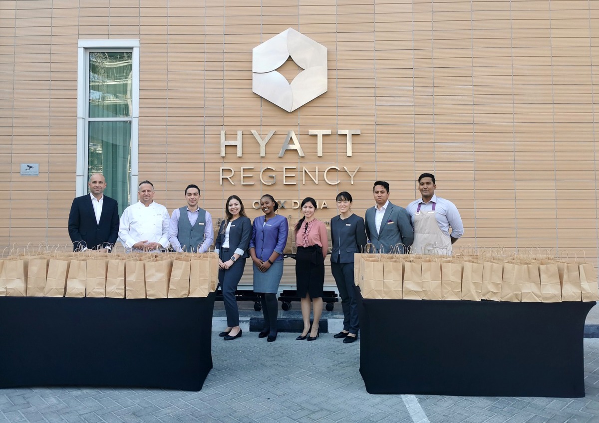 The Iftar meal distribution is part of the Global Month of Service initiative by Hyatt Regency Oryx Doha.