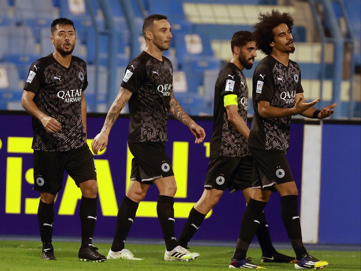 Al Sadd players after the match 