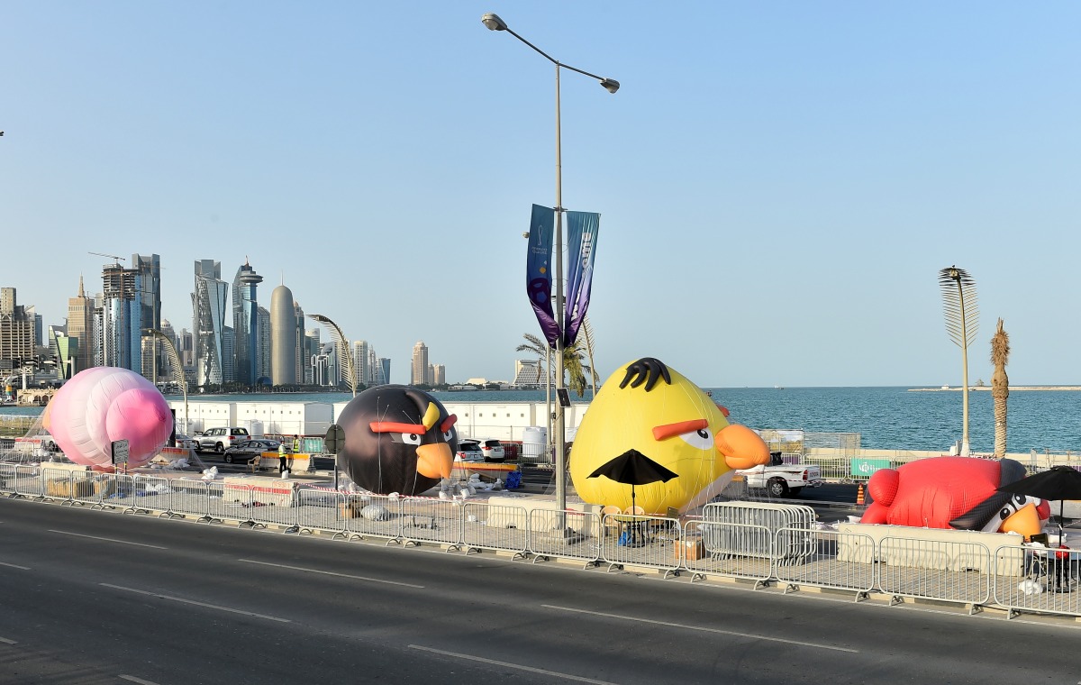 Doha Corniche getting ready to receive visitors for the Eid Festival. Pic: Abdul Basit