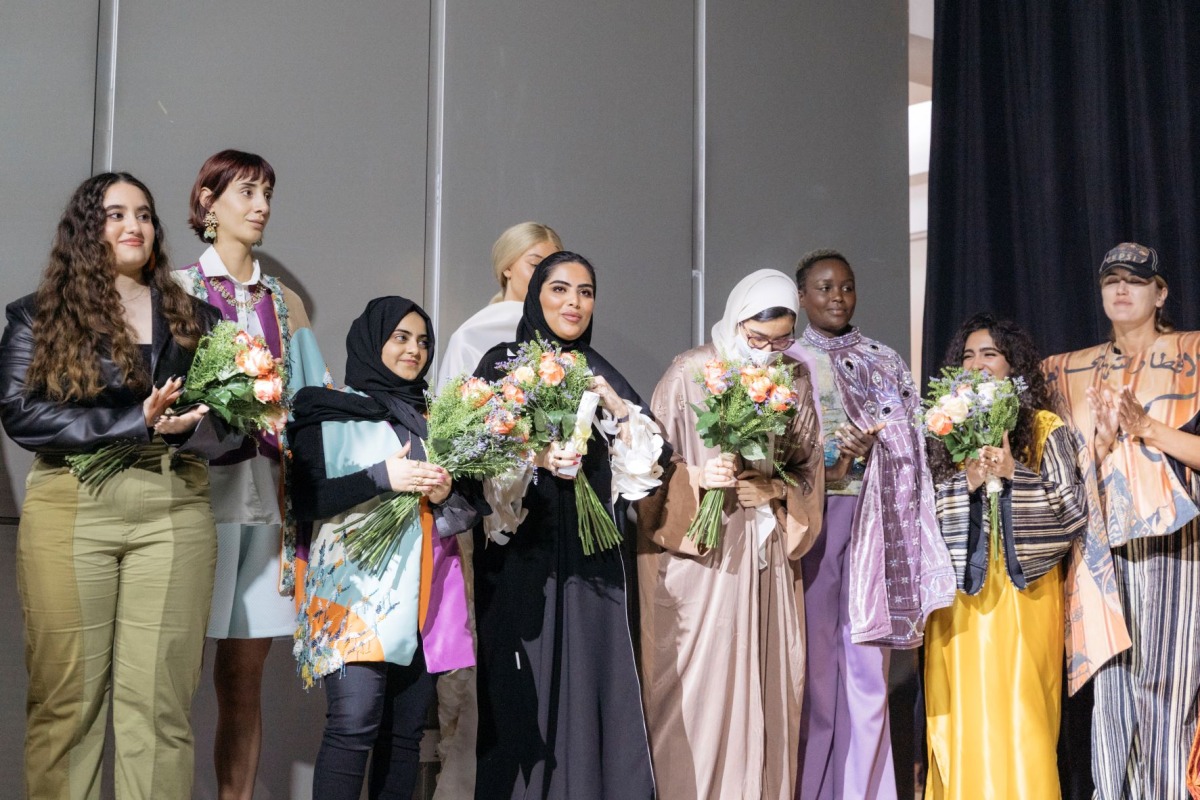 Fashion design graduates from Virginia Commonwealth University School of the Arts in Qatar at the fashion show. 