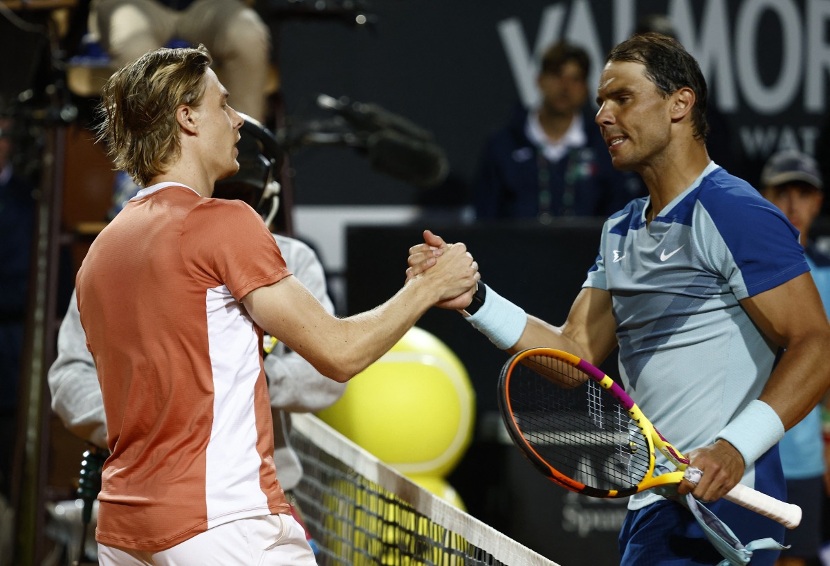 Canada's Denis Shapovalov after winning his third round match against Spain's Rafael Nadal REUTERS/Guglielmo Mangiapane
