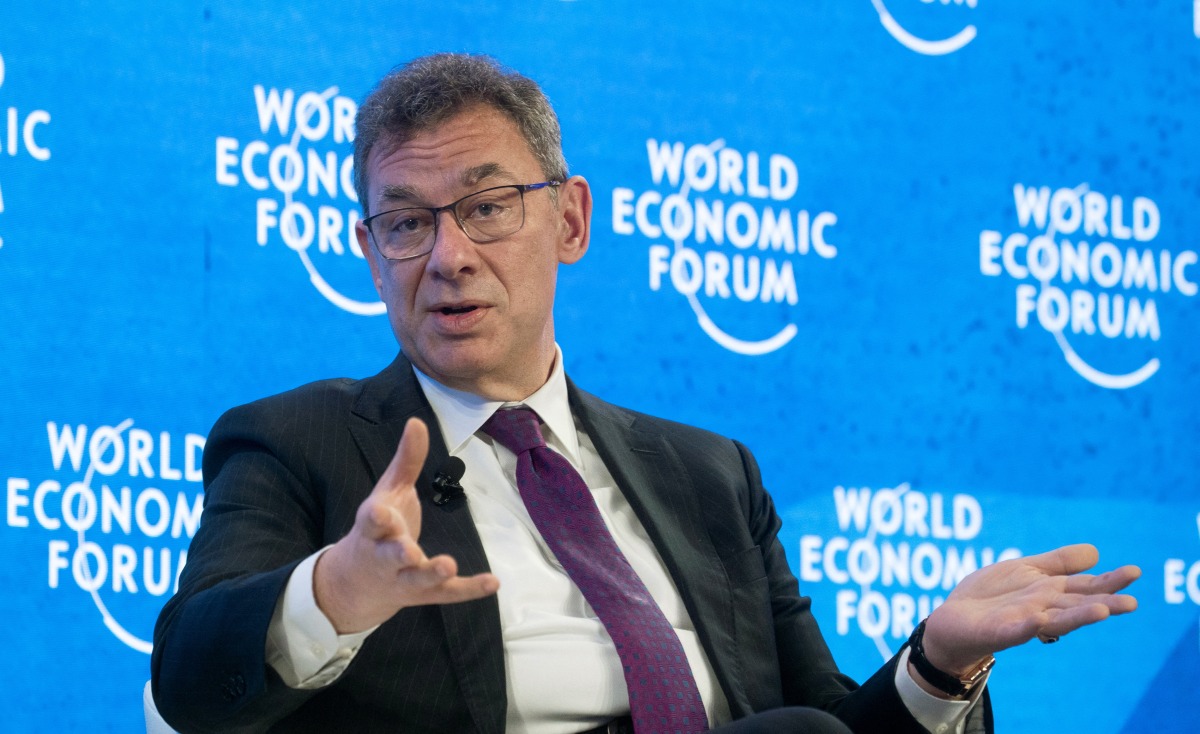 Albert Bourla, CEO of Pfizer gestures during a discussion at the World Economic Forum (WEF) in Davos, Switzerland May 25, 2022. REUTERS/Arnd Wiegmann
