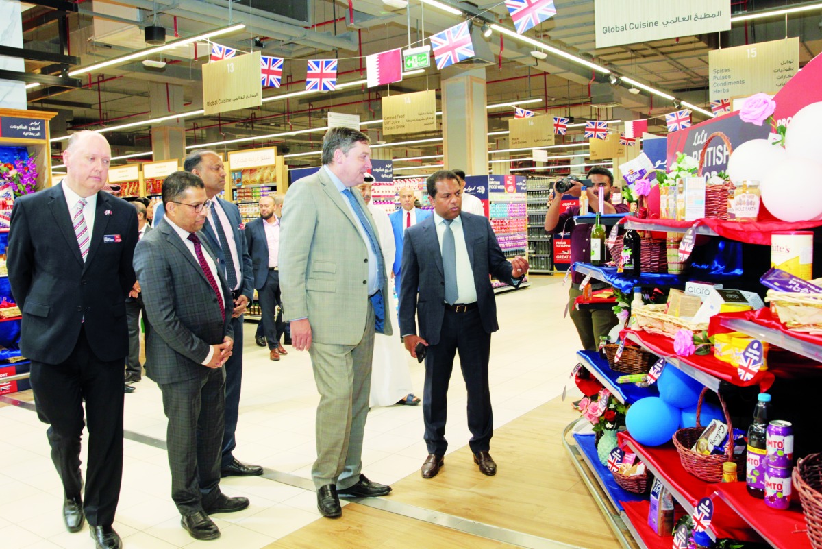 British Ambassador H E Jon Wilks CMG and Director of Lulu Group International Dr. Mohamed Althaf inspect the products on display. 