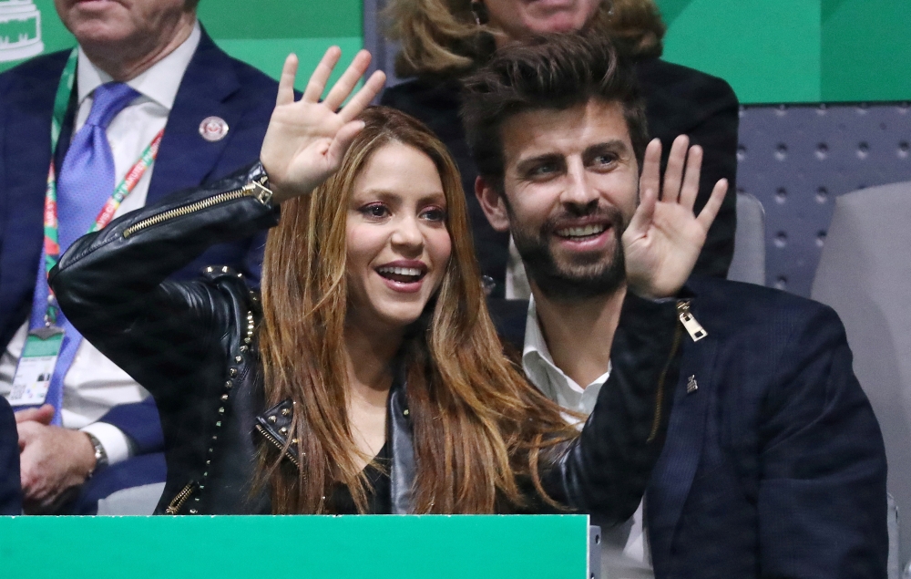 Barcelona player Gerard Pique with Shakira during the match between Spain's Rafael Nadal and Canada's Denis Shapovalov Reuters/Sergio Perez/File Photo