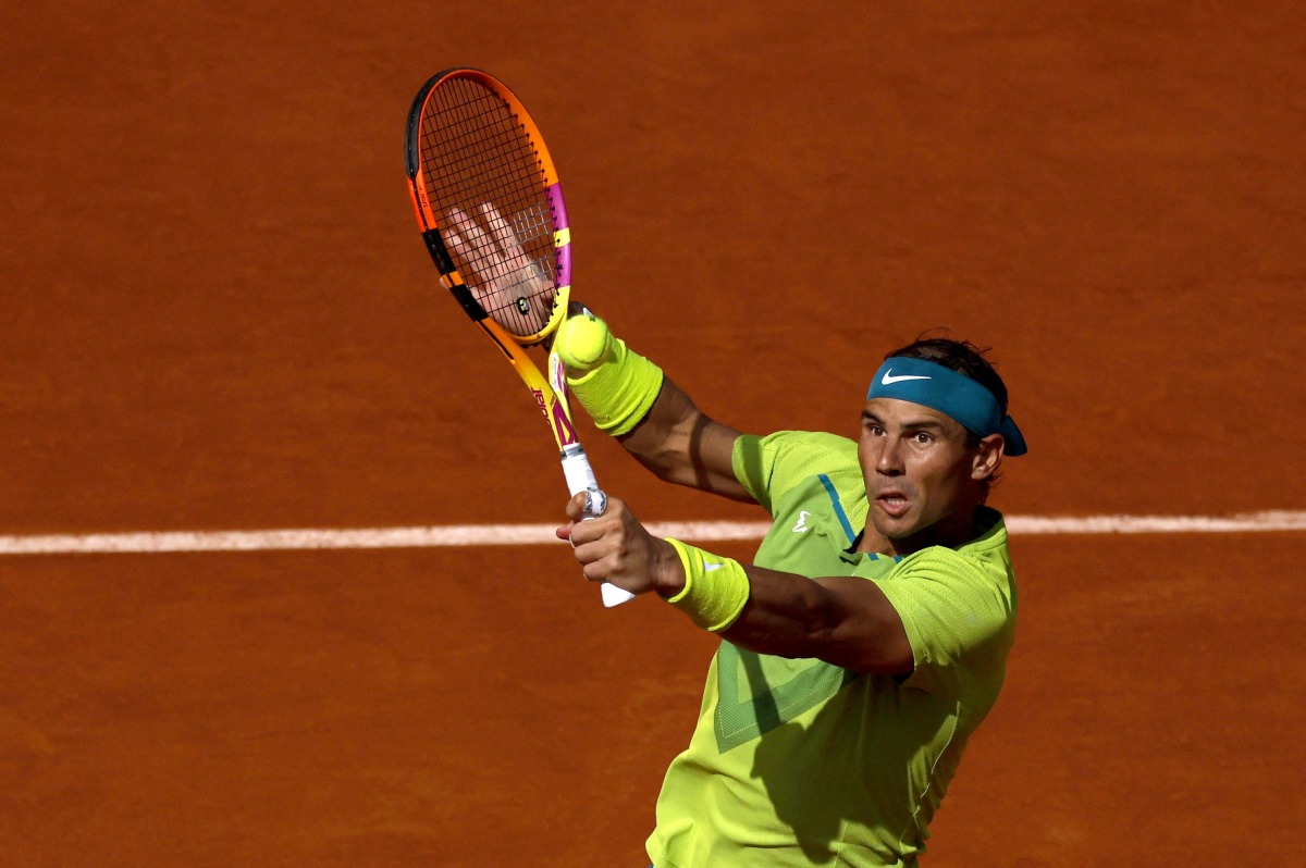 Spain's Rafael Nadal in action during the men's singles final against Norway's Casper Ruud REUTERS/Gonzalo Fuentes
