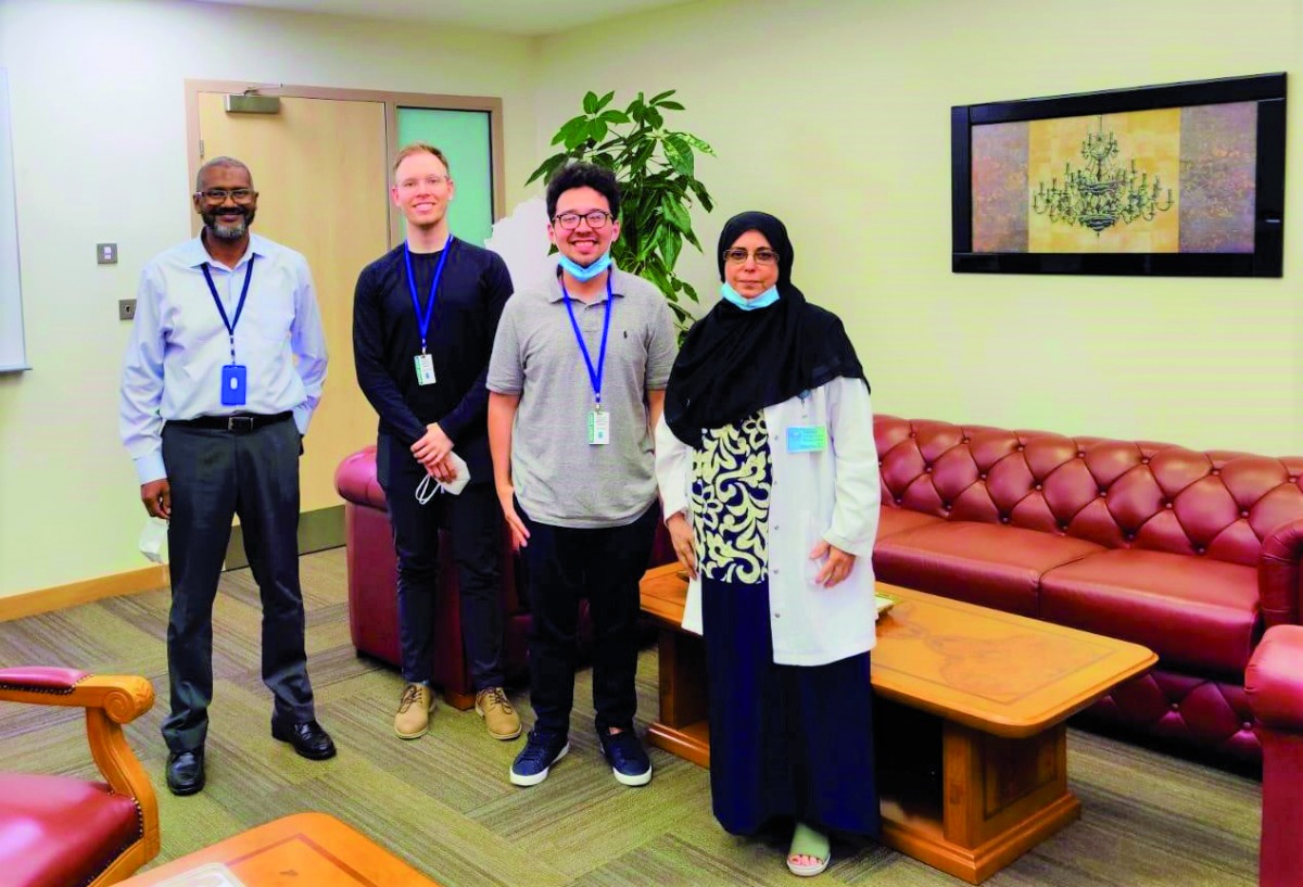 The two Doctor of Pharmacy students from UBC with QU professors.