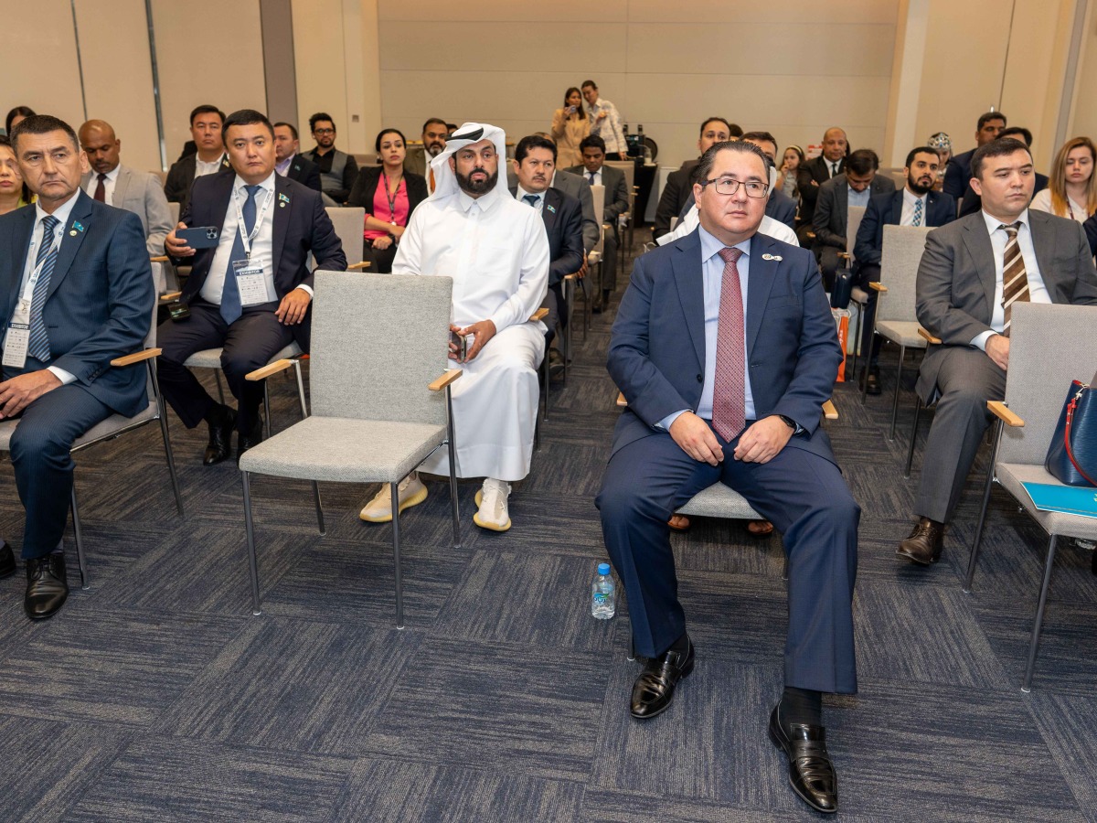 Ambassador of Kazakhstan to Qatar H E Arman Issagaliyev with other officials during the roadshow at DECC.  PIC: Mohammed Elshaer
