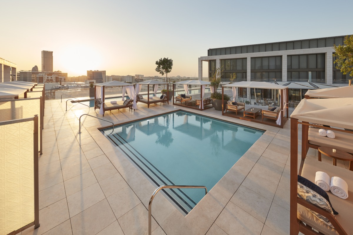 The Mandarin Oriental, Doha’s rooftop pool