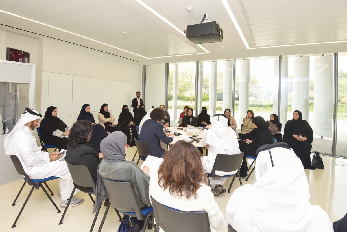 A participant speaking during a session of the national dialogue on education in Qatar.