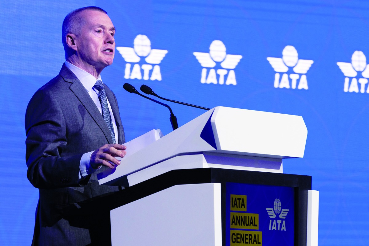 International Air Transport Association (IATA) Director General, Willie Walsh addressing the event.