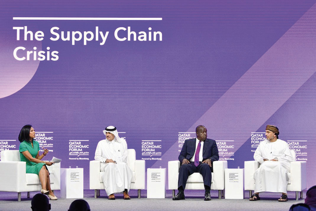 H E Ahmad Al Sayed, Minister of State and Chairman, Qatar Free Zones Authority (QFZA); Dr. Fred Matiang’i, Cabinet Secretary, Ministry of Interior and Coordination of National Government, Republic of Kenya and Abdulrahman Salim Al Hatmi, Group CEO, Asyad Group during the session moderated by Bloomberg’s Haslinda Amin.