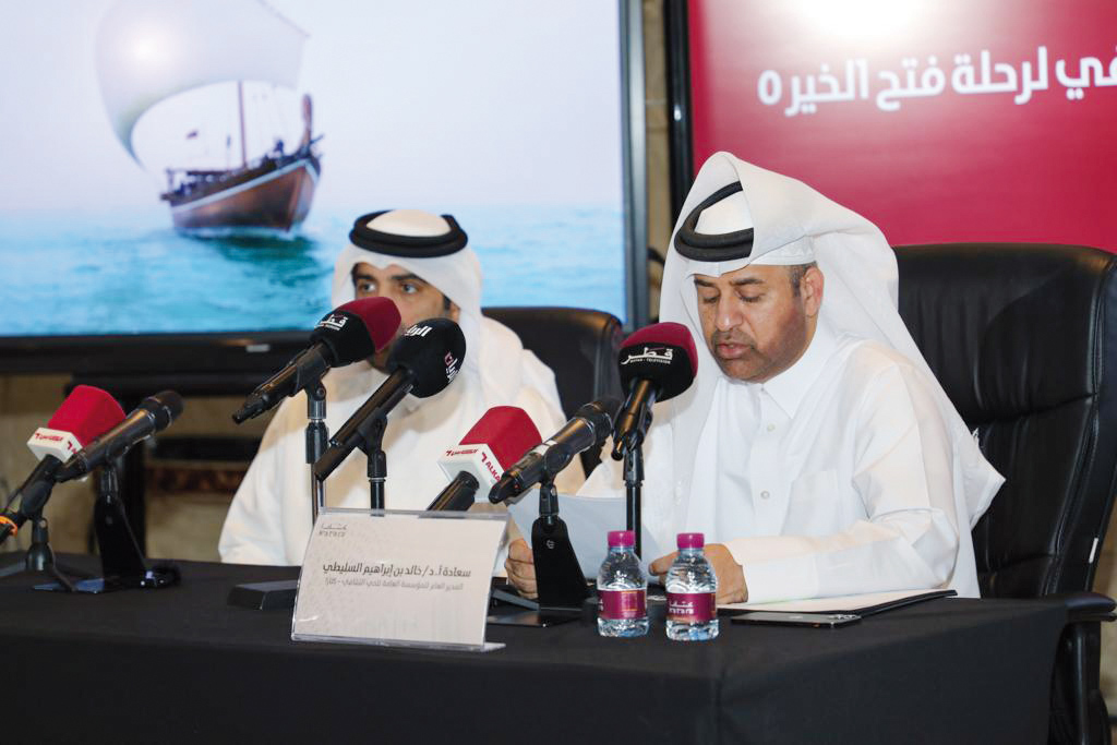 Katara General Manager Professor Dr. Khalid bin Ibrahim Al Sulaiti (right), during the press conference, yesterday.