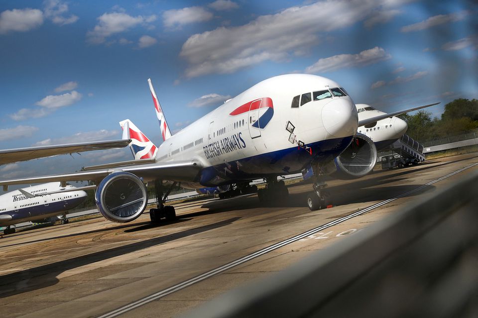 British Airways planes are seen at the Heathrow Airport in London, Britain, July 17, 2020. REUTERS/Hannah McKa
