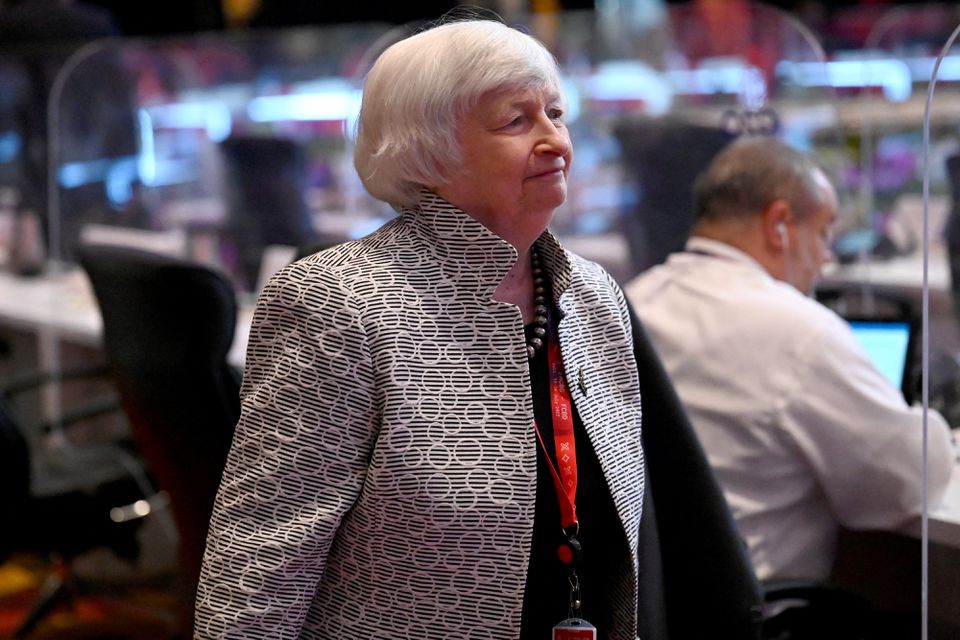 U.S. Secretary of Treasury Janet Yellen arrives at the meeting room during the G20 Finance Ministers Meeting in Nusa Dua, Bali, July 15, 2022. Sonny Tumbelaka/Pool via REUTERS
