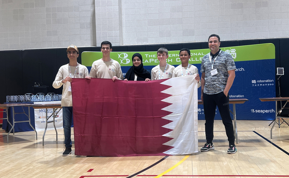 Winning students from Qatar at the International SeaPerch Challenge.