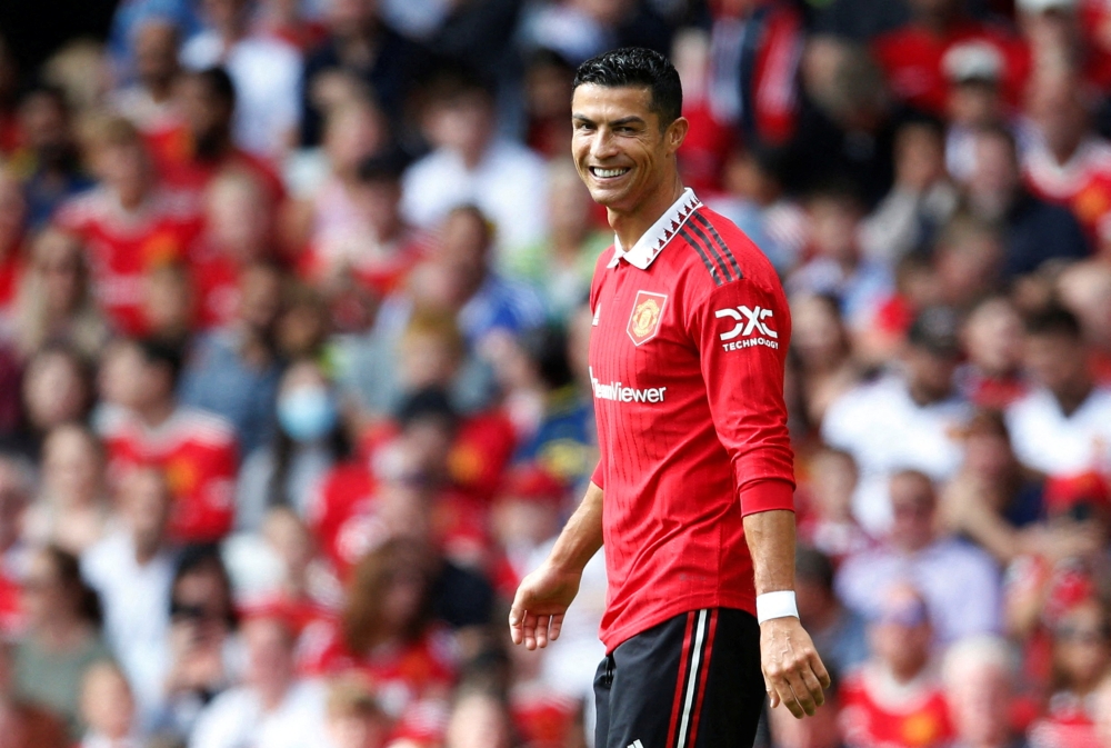 Manchester United's Cristiano Ronaldo in a Reuters/Ed Sykes/File Photo