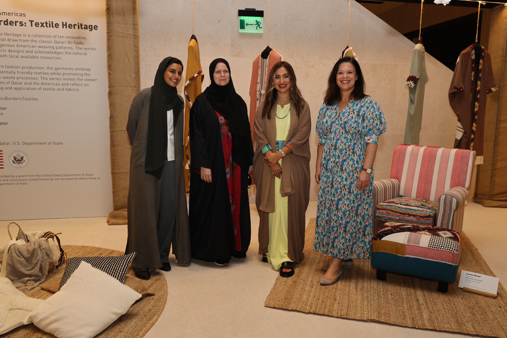 Officials during  Across Borders: Textile Heritage pop-up exhibition.