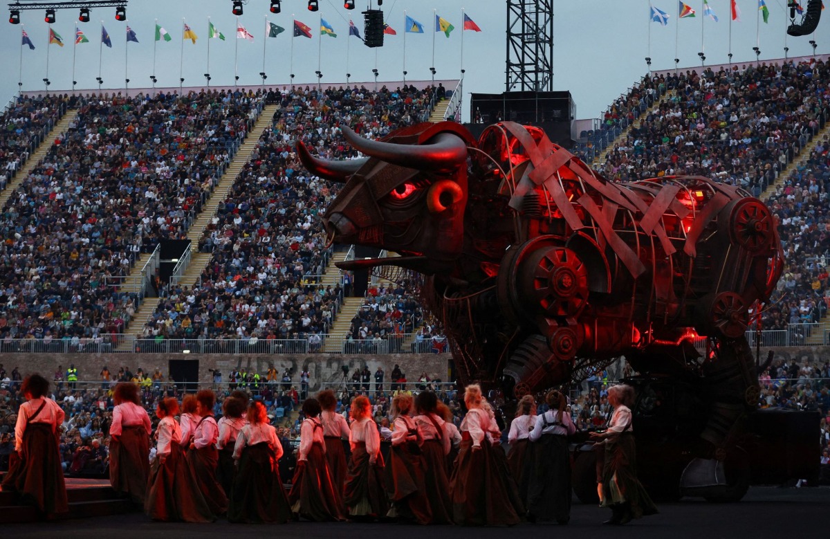 General view of the raging bull during the opening ceremony Reuters/Hannah Mckay

